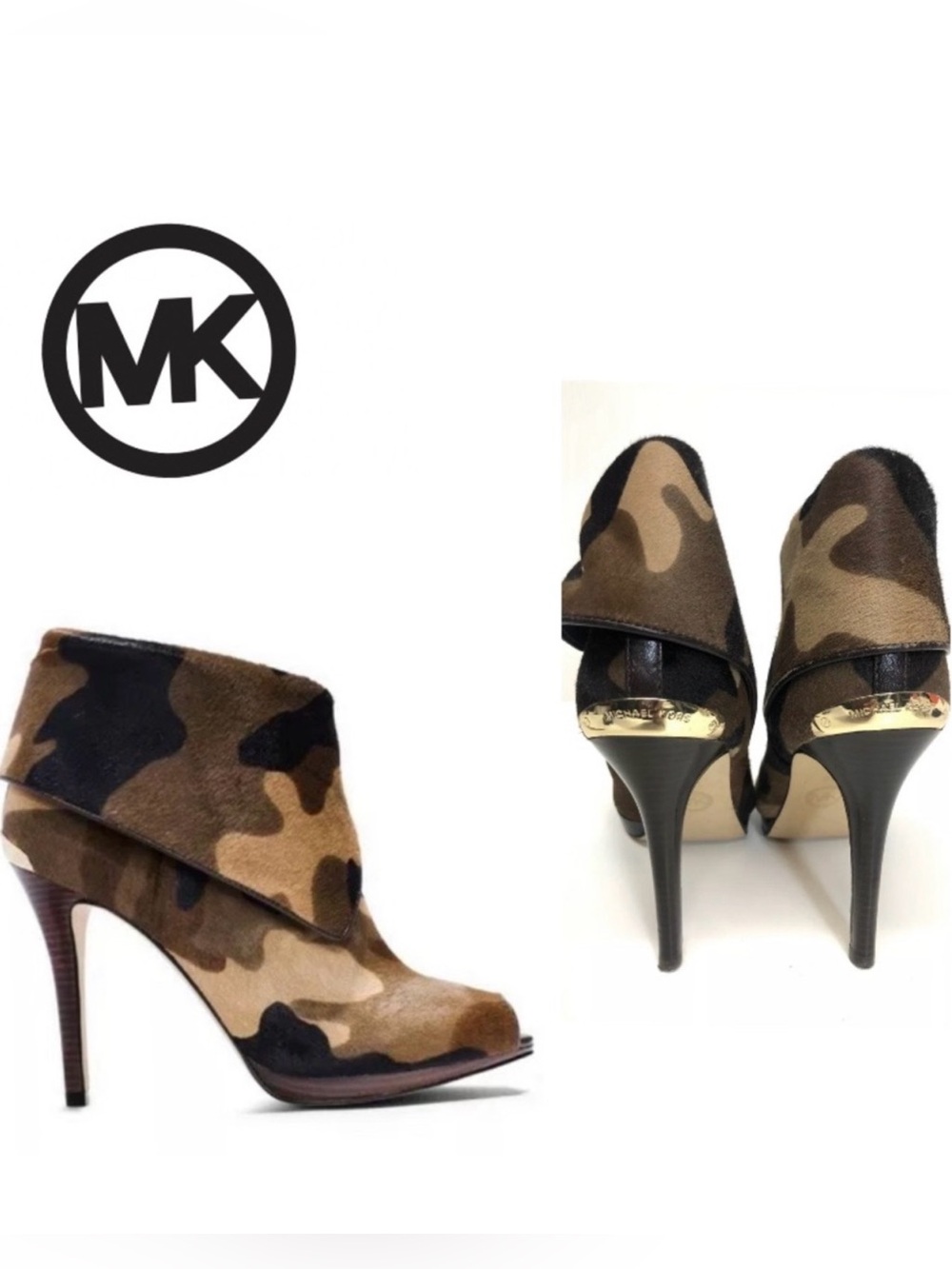 MICHAEL Michael Kors Kendra Calf-Hair Bootie Camo Print